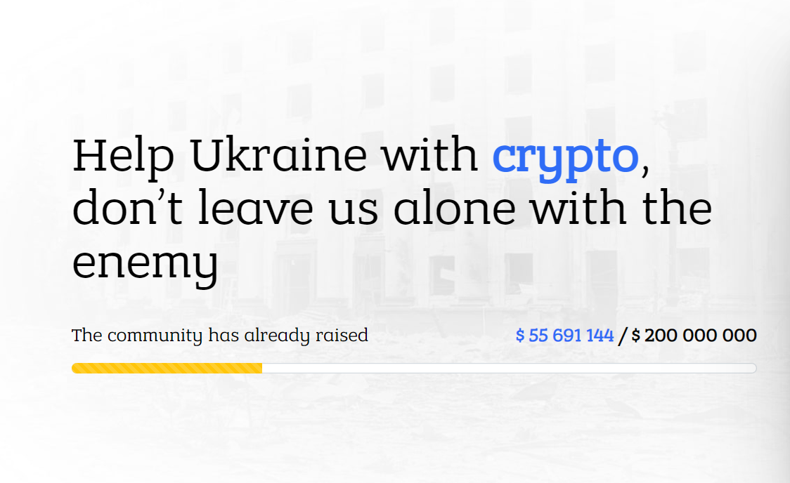 Rząd Ukrainy uruchomił oficjalną stronę internetową poświęconą kryptowalutowym darowiznom