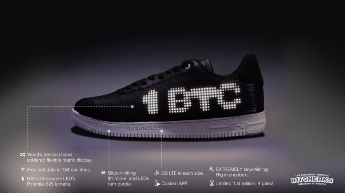 Bitsneaks – buty, które wyświetlają na żywo kurs Bitcoina